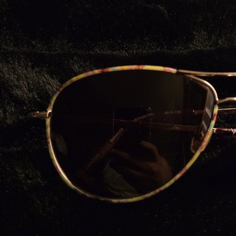 Vera Bradley Tutti Frutti VB Barbara 60[]11-135 Aviator Floral Sunglasses Amber